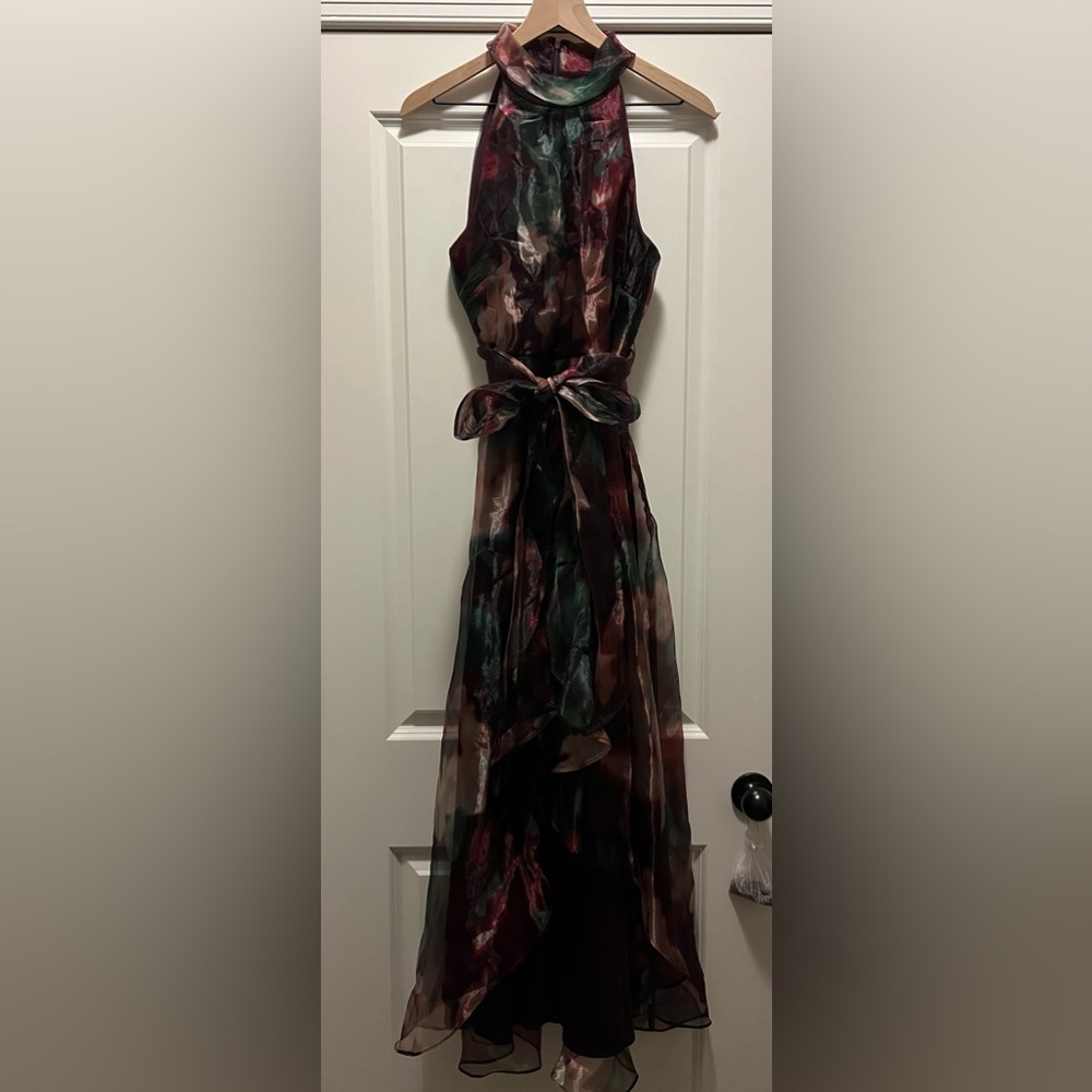 R & M Richards Elegant Multicolor High Low Dress